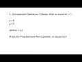 Python Comparison operators Less than Greater than or equal to Less than or equal to