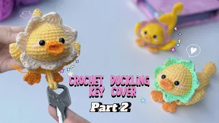 How to crochet duckling key cover very easy cute duckling key cover