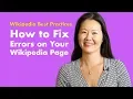 How to Fix Errors on Your Wikipedia Page - Wikipedia Best Practices Ep 2
