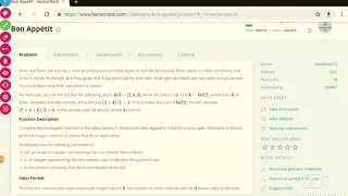 Hackerrank solution - bon appetit