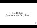 LeetCode 301 Remove Invalid Parentheses