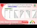 Oracle sql practice exercise with solution SQL query to print string in row of characters PYRAMID