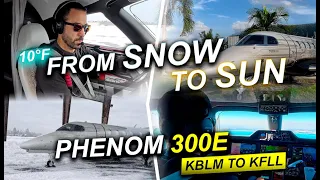 From Snow to Sun Single pilot Phenom 300E KBLM to KFLL