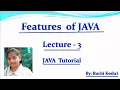 Lecture - 3 Features Of JAVA in hindi Ruchi Keshri