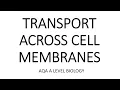TRANSPORT ACROSS CELL MEMBRANES - AQA A LEVEL BIOLOGY EXAM QUESTIONS RUN THROUGH