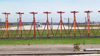Plane landing at Geneva airport