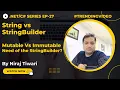 Difference between String and StringBuilder Ep 27 - Hindi