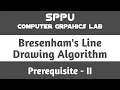 Bresenham s Line Drawing Algorithm Prerequisite 2 Computer Graphics Lab SE SPPU