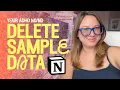 how to easily delete sample data from your Notion template