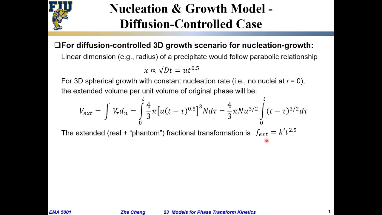 EMA5001 L23-05 Nucleation and growth kinetics with diffusion control