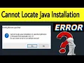 Cannot Locate Java Installation Invalid JDK Specified