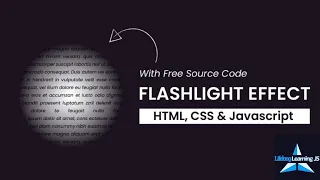 Flashlight Effect Using HTML CSS JavaScript - 100 Lifelong Learning JS