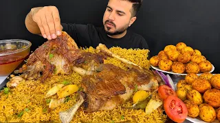 ASMR; EATING MUTTON LEGS TIKKA BIRYANI RAOSTED EGGS SPICY EXTRA GRAVY    REAL MUKBANG NO TALKING