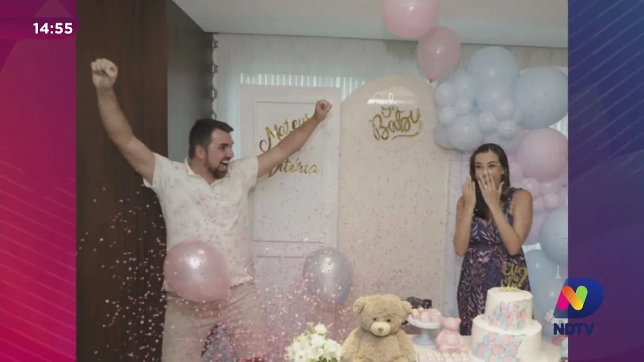 Rodrigo Vieira realiza chá revelação para descobrir sexo de bebê