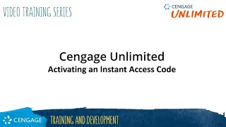 Cengage Unlimited Activating an Instant Access Code