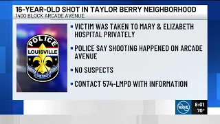 16-year-old in hospital after being shot in Taylor Berry neighborhood
