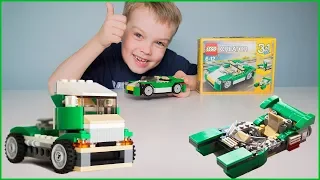 Kid playing with Lego Creator 31056 Truck and Boat