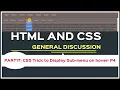 HTML Horizontal Menu - CSS Trick to Display sub-menu on hovering