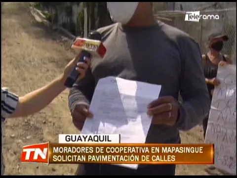Moradores de cooperativa en Mapasingue solicitan pavimentación de calles