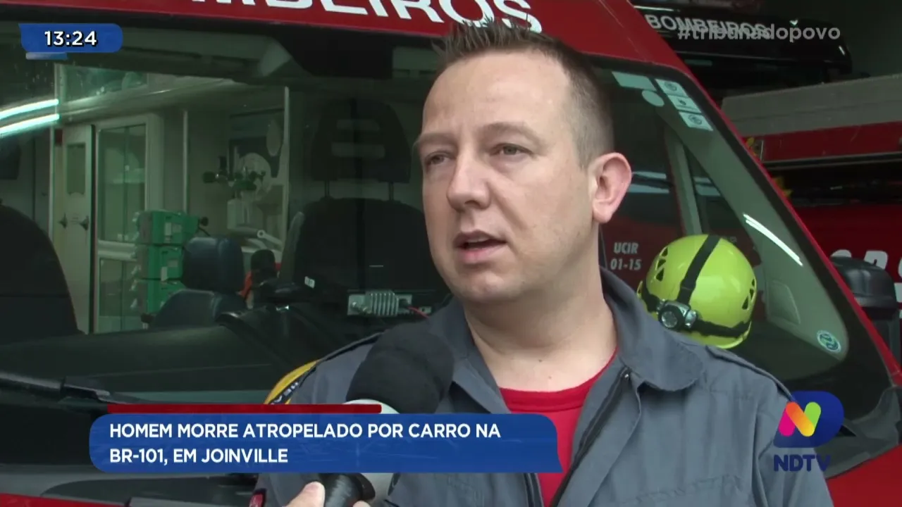 Homem morre atropelado por carro na BR-101, em Joinville