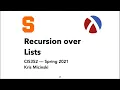 L5 Recursion Over Lists