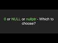 Modern C Features Which one to use 0 NULL or nullptr