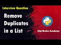 Python Program to Remove Duplicate Elements from a List Python Interview Questions and Answers