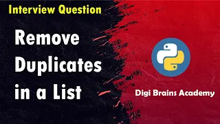 Python Program to Remove Duplicate Elements from a List Python Interview Questions and Answers