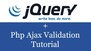 Php Jquery Ajax Validation tutorial Plugin part 1