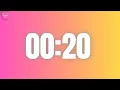 20 Seconds Countdown Timer in Pink Yellow Background