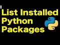 How To List Installed Python Packages using pip command form terminal or command prompt
