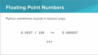 Intro Python - Floating Point Numbers
