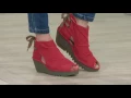FLY London Suede or Leather Lace-up Wedge Booties - Yull on QVC