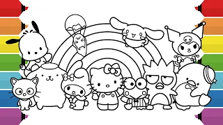 Sanrio Characters Coloring Pages Hello Kitty Kuromi My Melody Pompompurin Cinnamoroll Keroppi
