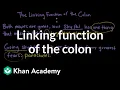 Linking function of the colon The Colon and semicolon Punctuation Khan Academy
