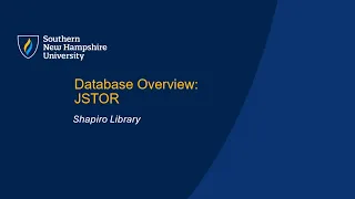 JSTOR Database Tutorial
