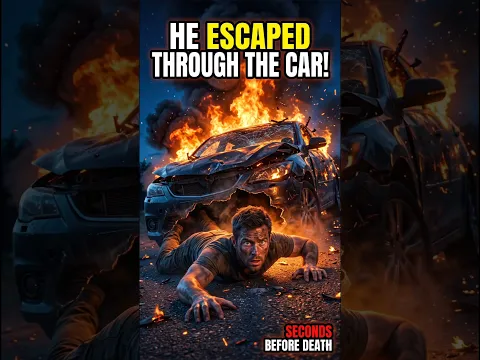 Trapped in a Burning Car… Then He Found THIS 😱🔥#shorts