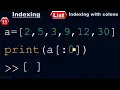 Slicing and Indexing of a list by using colons method - Python by