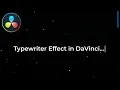 Typewriter Text Effect in DaVinci Resolve Fusion Beginner Tutorial