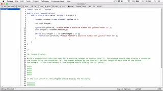 4 20 Square Display - Java