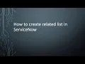 How to create related lists in