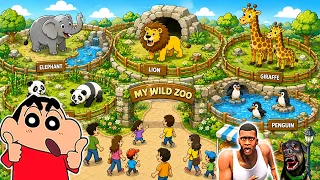 SHINCHAN OPEN HIS ANIMAL ZOO with FRANKLIN & CHOP | Lion, Elephent, Chrocodile..