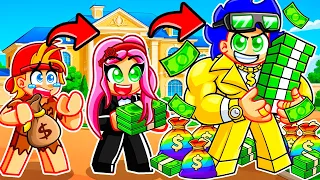 Cada Segundo +1 DINERO y pase de POBRE a MILLLONARIO en Roblox!