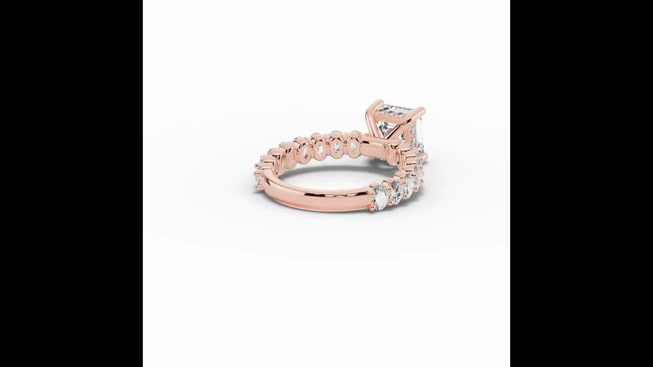 Asscher Aurielle Crown Engagement Ring