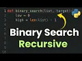 Binary Search Algorithm in Python Recursive Approach Tutorial
