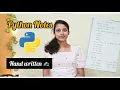 Python Notes PDF Handwritten Python Notes for Beginners