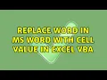 Replace word in ms word with cell value in excel vba