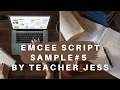 DISTRICT CONFERENCE EMCEE SCRIPT Teacher Jess Emcee Script Sample