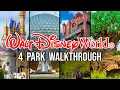 Every Disney World Park Walkthrough - Magic Kingdom EPCOT Hollywood Studios Animal Kingdom 4K