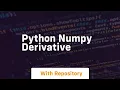 python numpy derivative
